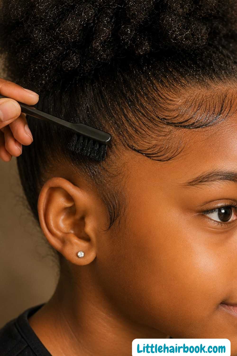 A beautiful girl doing her edges
