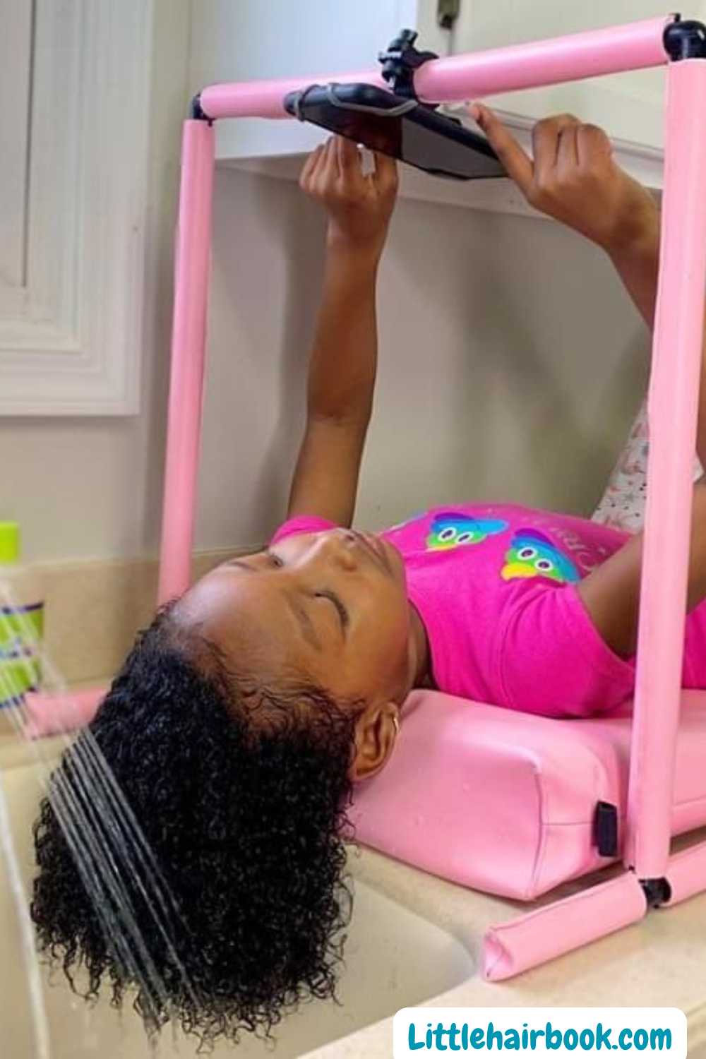 girl washing her hair
