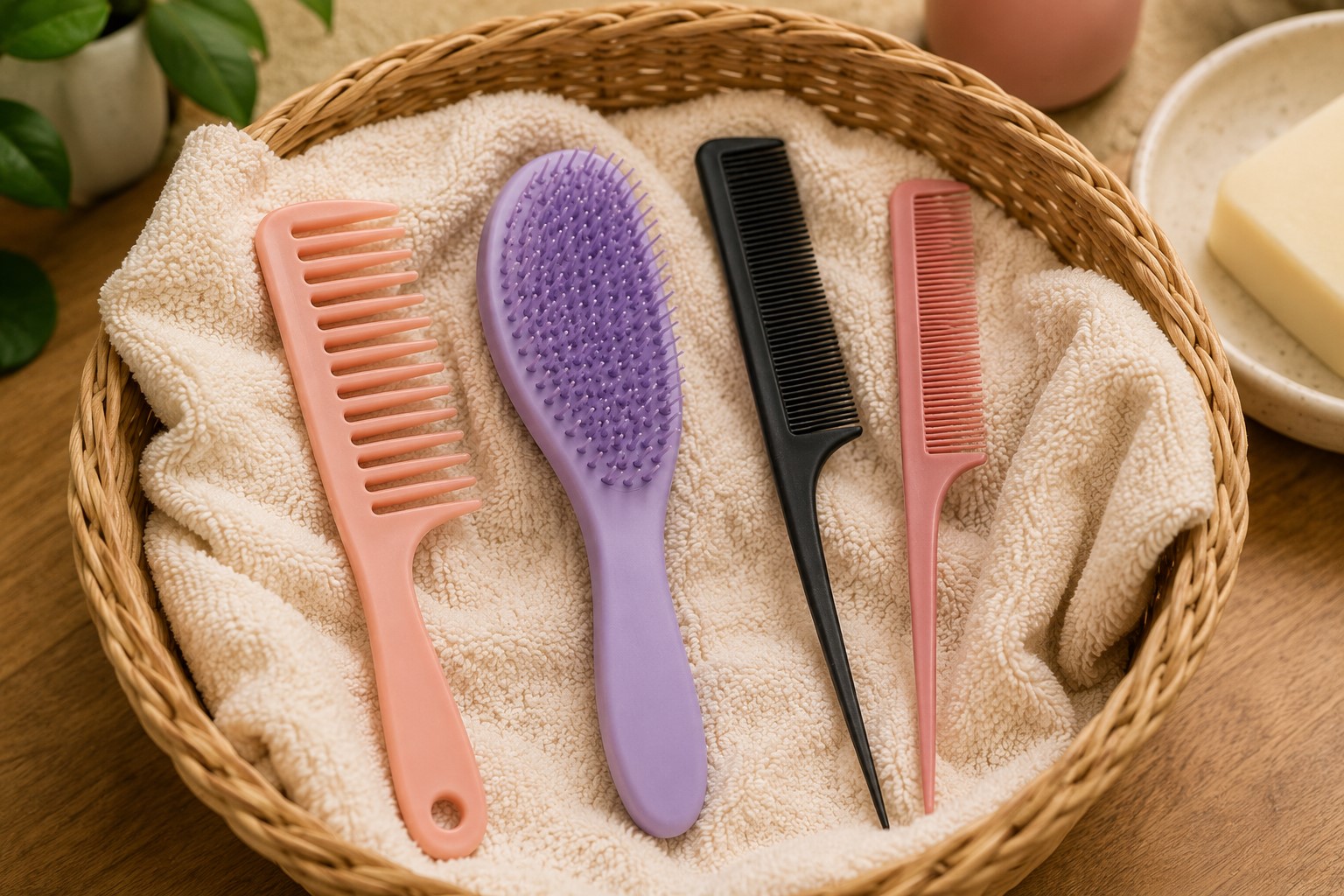 Essentials in a wicker basket
