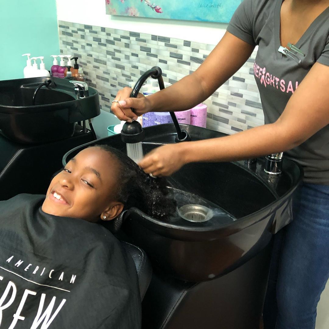 washing a childs hair