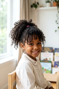 Curly Ponytail With a Puff