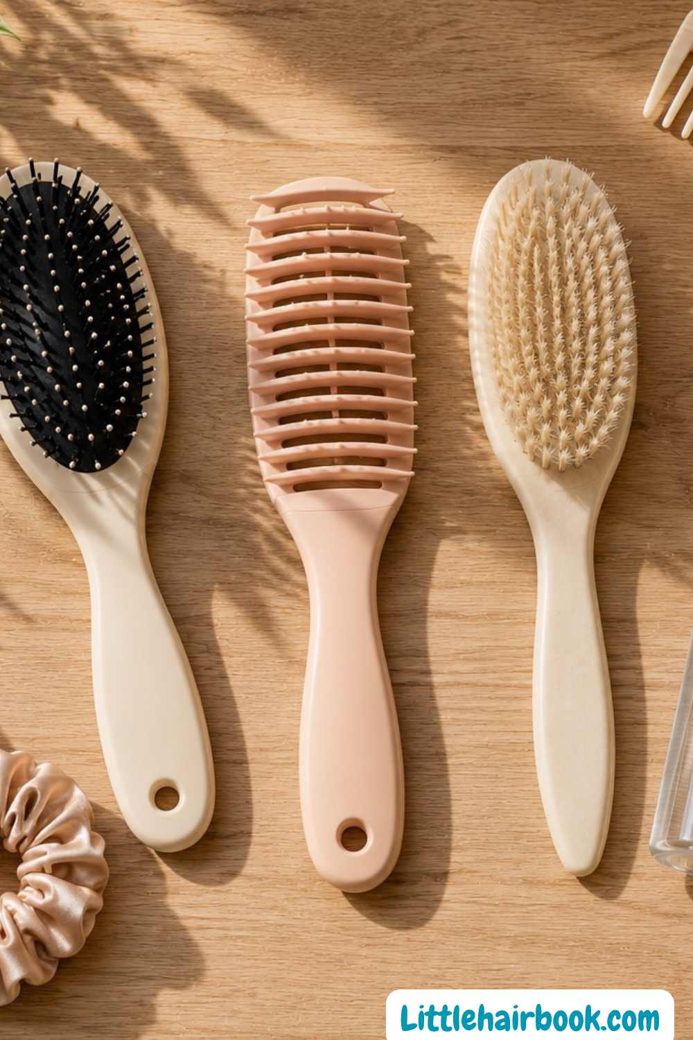 different brushes on a table