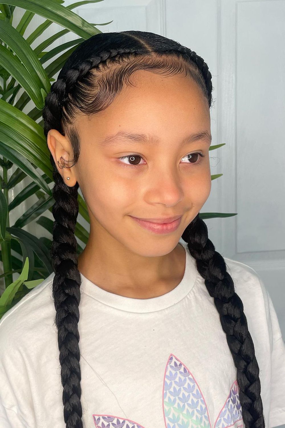 Simple Side Part With Two Braids